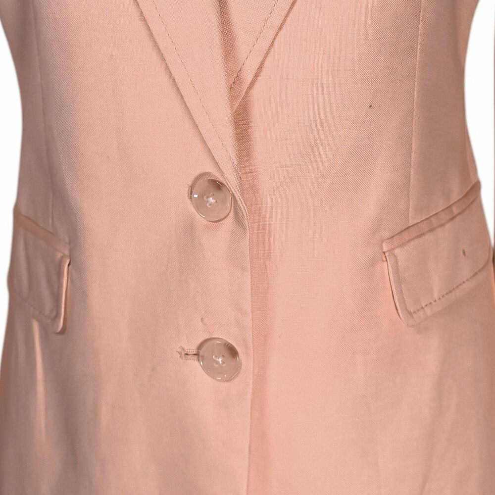 Banana Republic Women's Peach Ivory Linen Blend Office Career Blazer Jacket 10 - Picture 5 of 9